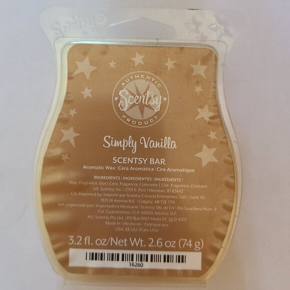 Simply Vanilla Scentsy Bar - New - Picture 1 of 2